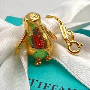 Tiffany & Co. Radiant Gold Plate Penguin Pendant Necklace